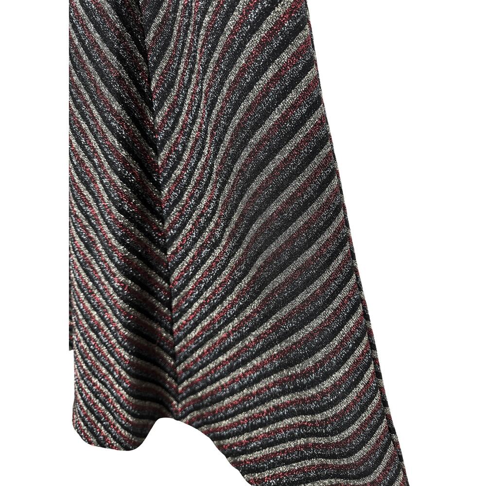 Anthropologie x Maeve Women's Chevron Shine Skirt Midi A Line Black Metallic M - Picture 7 of 10